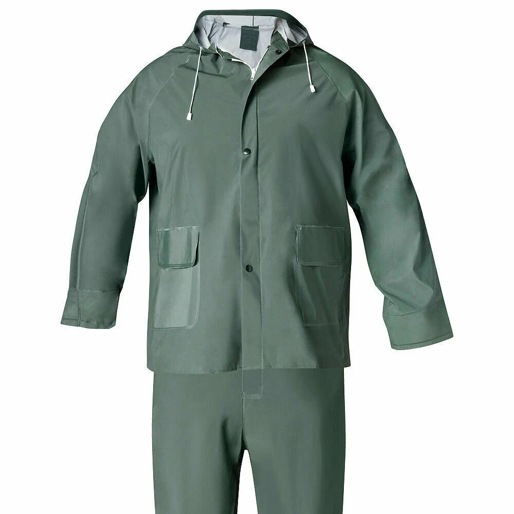 Traje de Agua Impermeable Verde Pvc Talla 8-XL