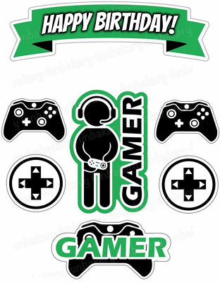 Gamer Controller Cake Topper Party Deko essbar Geburtstag Feier Aufsteller