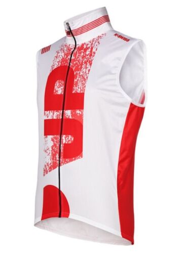 K SWISS MS Wind S/L Vest Japan Triathlon Cycling White Red NEW Mens Womens Sz L - Picture 1 of 5