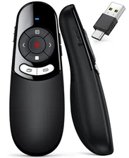 2 in 1 Type C and USB Presentation Clicker Powerpoint Presentations for Mac,PC