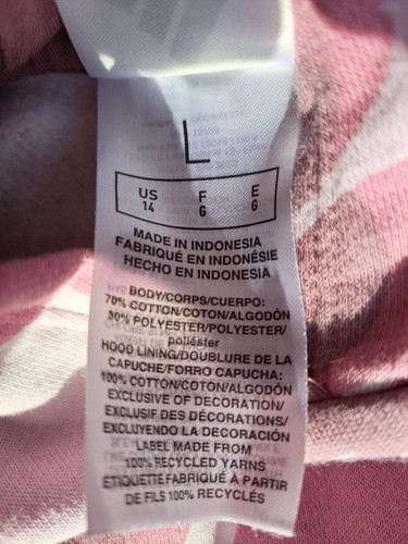 Adidas Girls Loose Fit Hoodie Size L (14) Pullover Sweatshirt Logo Purple Pink - Picture 11 of 11