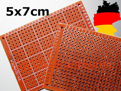 2, 5 Stck. DIY PCB-Prototype Lochraster-Leiterplatte-platine 5x7cm FR-4 50x70mm