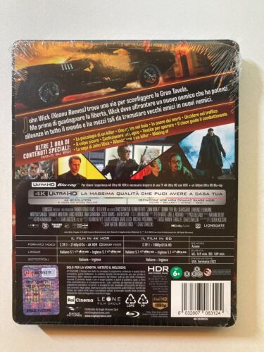 John Wick: Chapter 4 w. Steelbook (4K UHD + Blu-ray, EU Import, Region Free) NEW - Picture 2 of 3