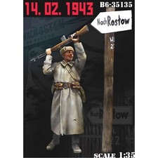 Figurine in resina 1/35 seconda guerra mondiale soldati sovietici e cartelli stradali non verniciate non montate