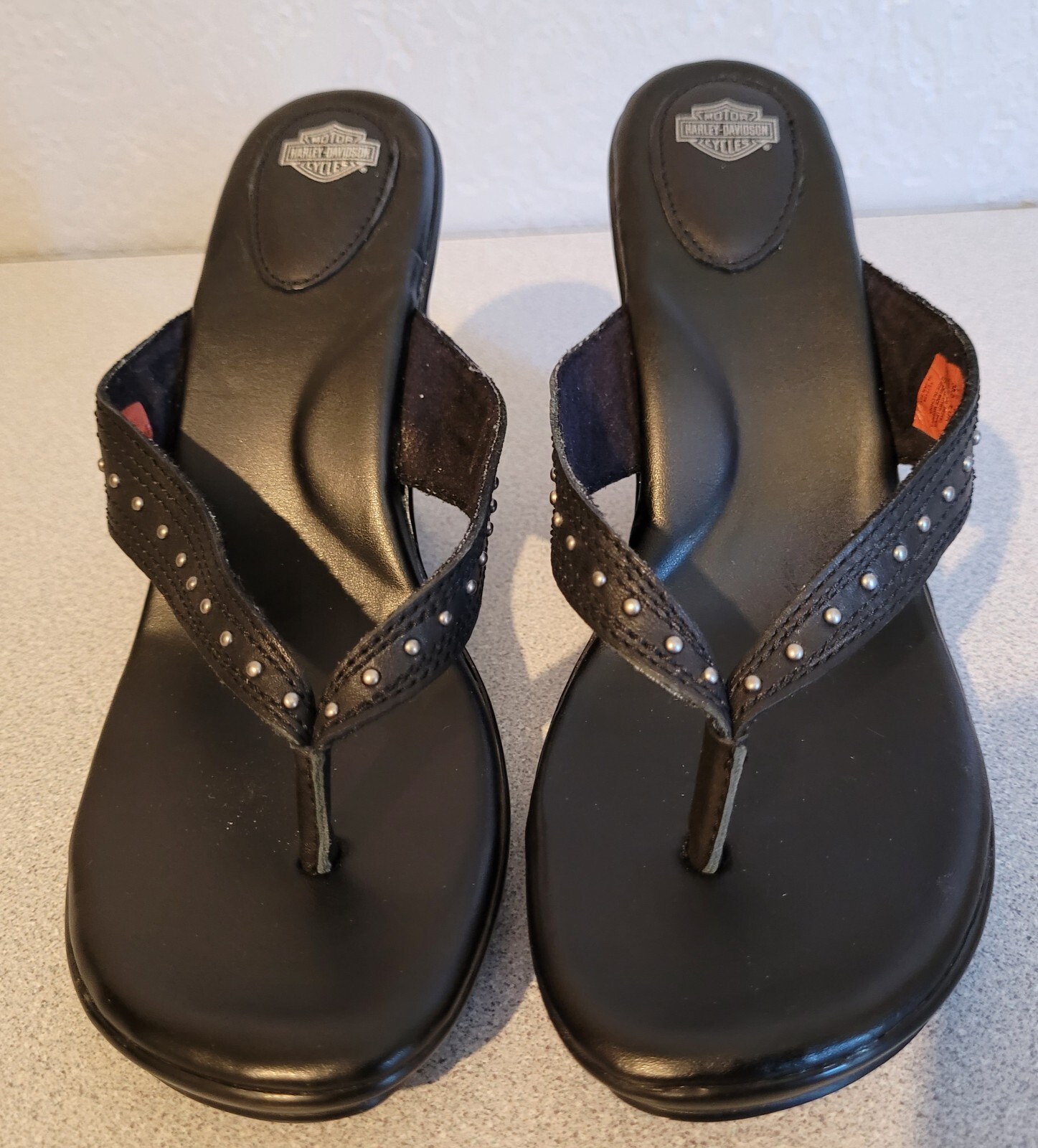 HARLEY DAVIDSON WOMEN'S PLATFORM WEDGE BLACK SANDALS,… Gem