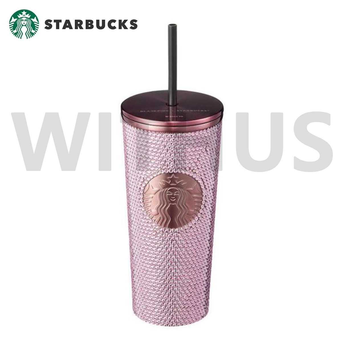 スターバックス　BLACKPINKコラボピンク コールドカップ Starbucks Korea 2023 SS Blackpink Rhinestone Cold Cup 473ml