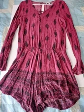 Women's Kendall  & Kylie Jumper Romper Red & Black size Medium