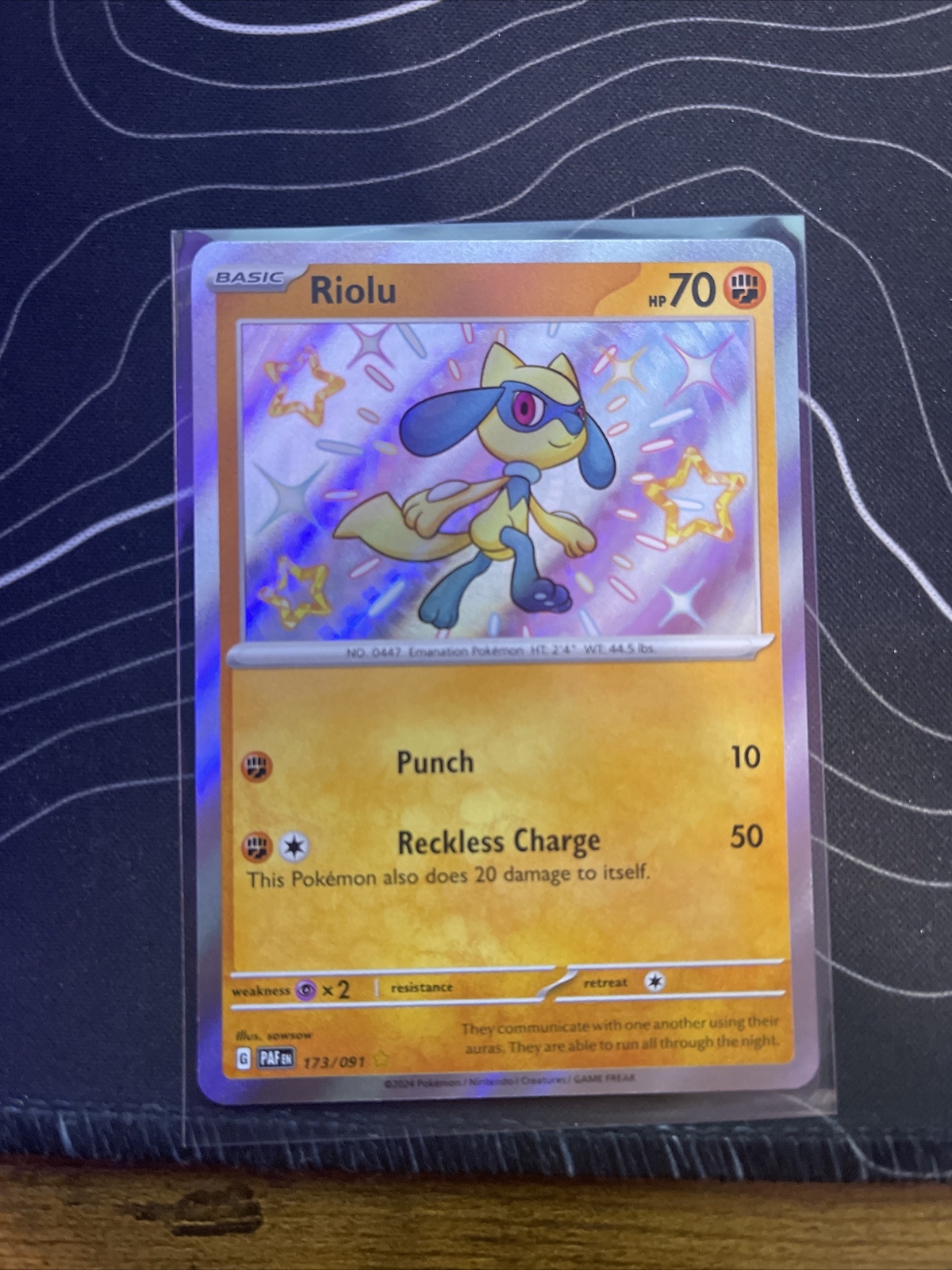 Riolu 173/091 - Paldean Fates - Shiny Rare - Pokemon Card TCG - NM/LP