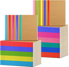 Bulk 100 Pack A5 Colorful Ruled Kraft Composition Notebooks for School  Office