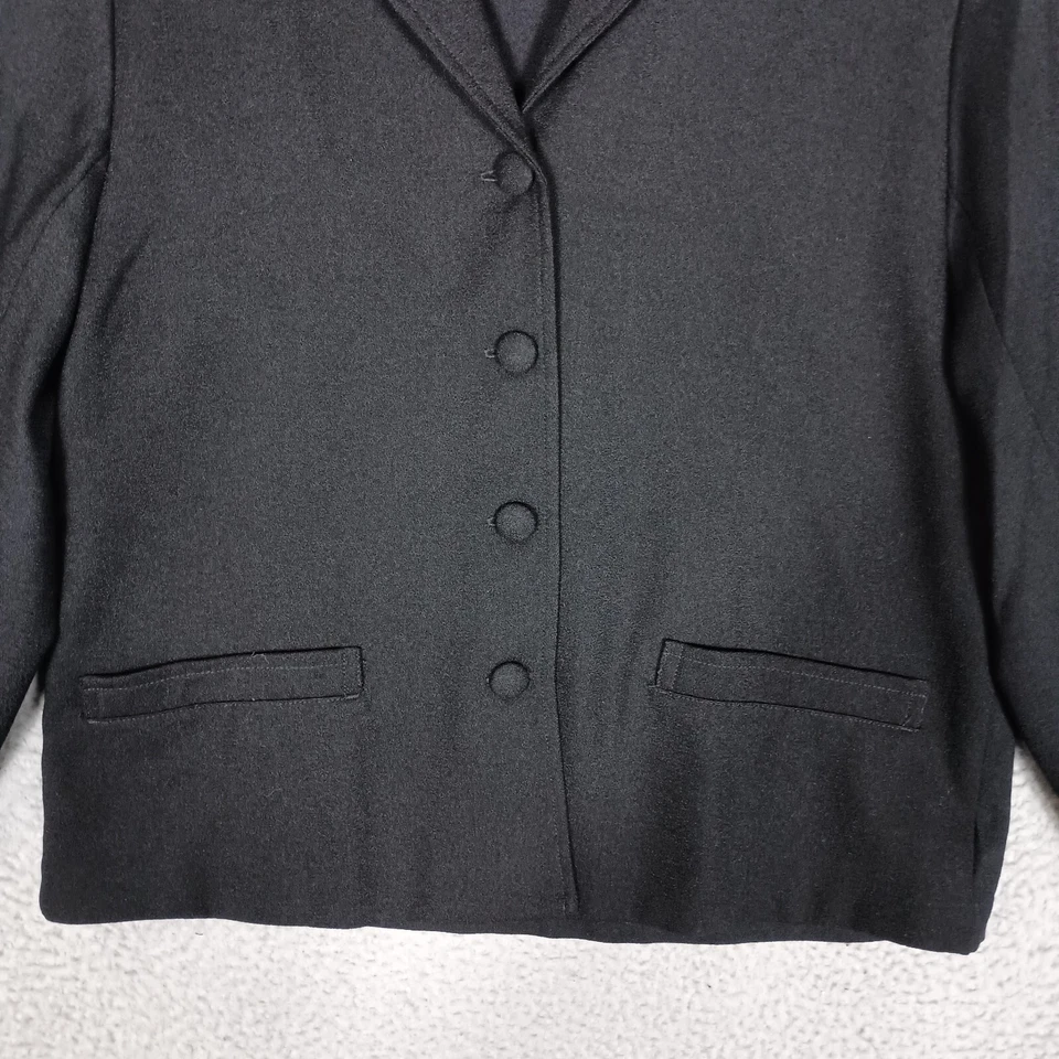 Blazer Eileen Fisher Para Mujer Pequeño Negro 100% Lana Traje Chaqueta Negocios Carrera Foto 3 de 4