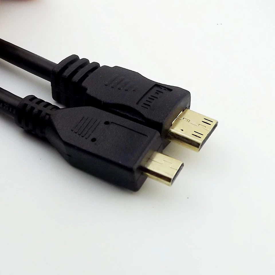 HDMI 1.4 Mini Male to Micro HDMI Type D Male Video Data Adaptor Cable 1080P 1FT - Image 2 of 4