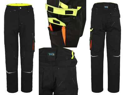 TMG Herren Arbeitshose Profile Bundhose schwarz Workwear Beruf Bau Handwerk