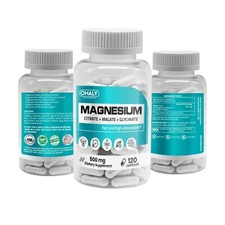 Magnesium Citrate 500mg, Malate, Glycinate High Absorption, Stress Anxiety