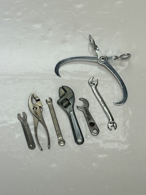 Vintage Miniature Metal Tools Lot Of 7 Salesman Sample