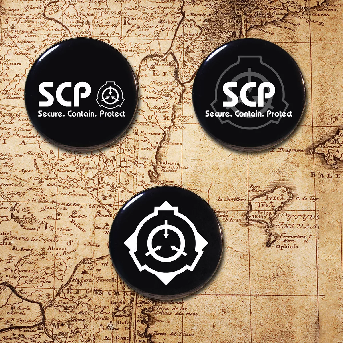 SCP Foundation Pin backs SCP LOGO Pin Badge Button Tinplate 58mm