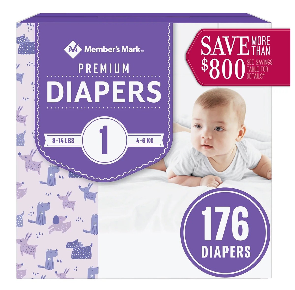 Member's Mark Premium Baby Diapers (Choose Your Size) N, 1, 2,