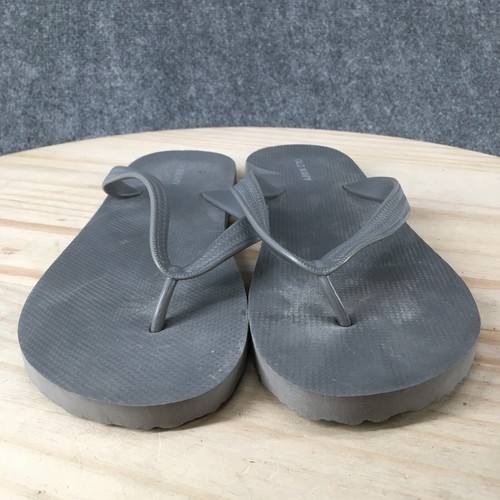 Old Navy Sandals Womens 6-7 L Flip Flops Thong Flats Slip On Gray Rubber Casual - Picture 6 of 15