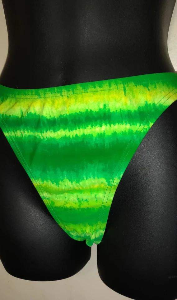 Новый без границ неоновый зеленый/желтый струнных инструментов бикини галстук окрашенный вид 90-х новый с Ярлыками Jrs M - Изображение 4 из 4