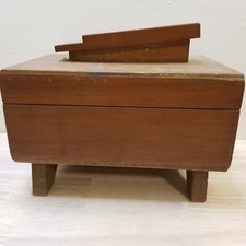 Vintage Unbranded Wooden Shoeshine Wood Shoe Shine Box with Contents