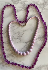 Vintage Crafting Jewelry  Harvest Purple Lavender Plastic  Bead JW-29