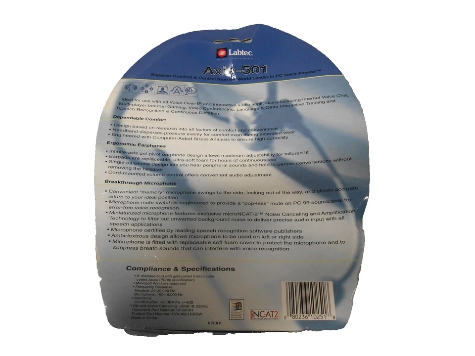 LABTEC AXIS-501 DELUXE HEADSET WITH BOOM MIC - Image 4 of 4