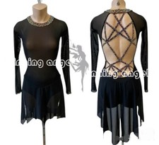 Ice Skating Adult Figure skating Dress Gymnastics Costume black