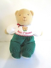 Eden Baby's 1'st Christmas plush velour bear rattle chime 11"