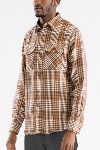 Camisa informal de manga larga con botones de franela talla EE. UU. - Imagen 52 de 110