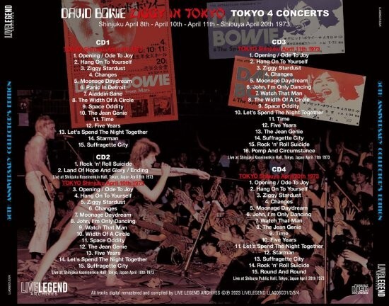 DAVID BOWIE / ZIGGY IN TOKYO 1973 =4 CONCERTS= : 50TH
