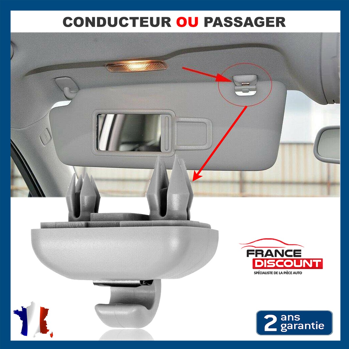 Pare Soleil Audi Q2 Support Pare-Soleil MCamooer Pour Audi A1 A3 A4 A5 Q3 Q5 - Noir - Compatible 8E0 857 562 Crochet Visière Audi