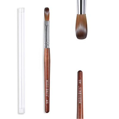 MODELONES Acrylic Nail Brush 100% Pure Kolinsky Hair Bristles Oval Crimped Shape