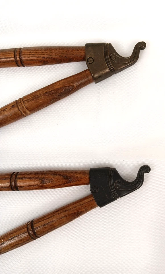 2 Ganchos para Plantas Giratorios De Colección Años 70 ROBLE Madera Metal 7.5" Linterna Lámpara Colgador de Pared Decoración Foto 3 de 4