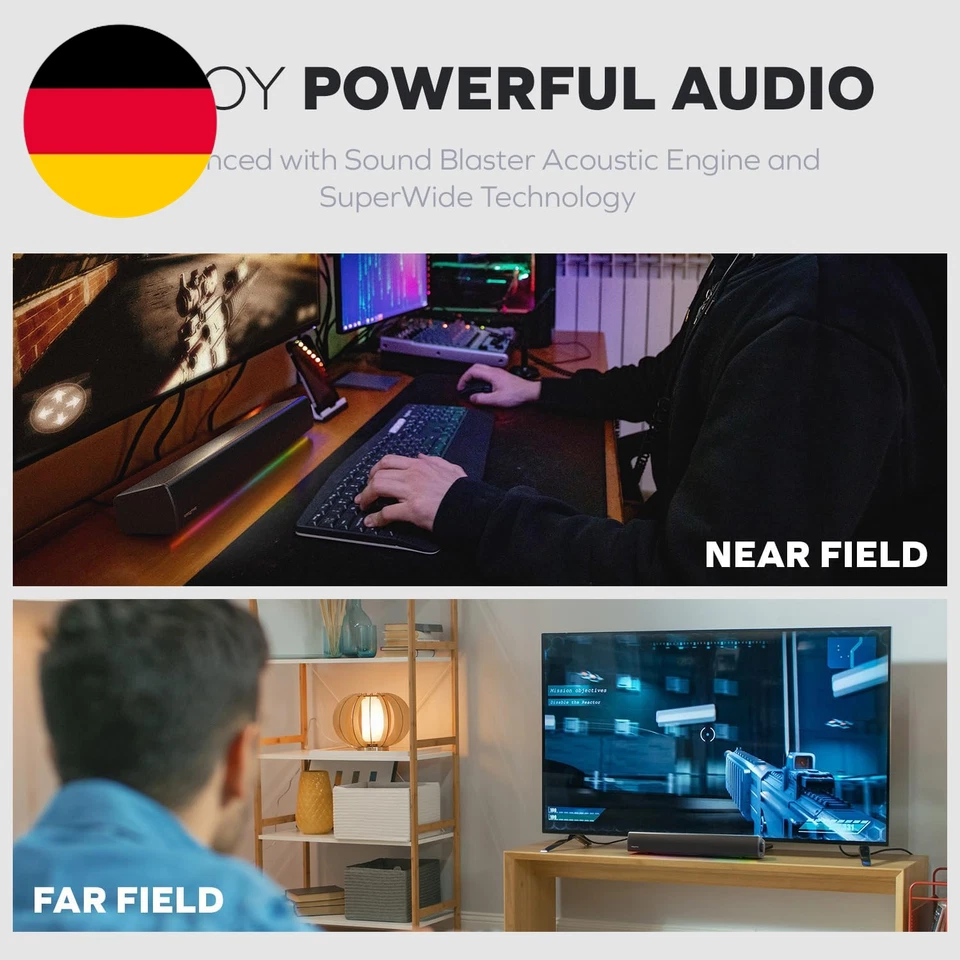 CREATIVE Sound Blaster GS5 RGB Gaming Soundbar Mit Superwide-Technologie, Stromv - Bild 3 von 4