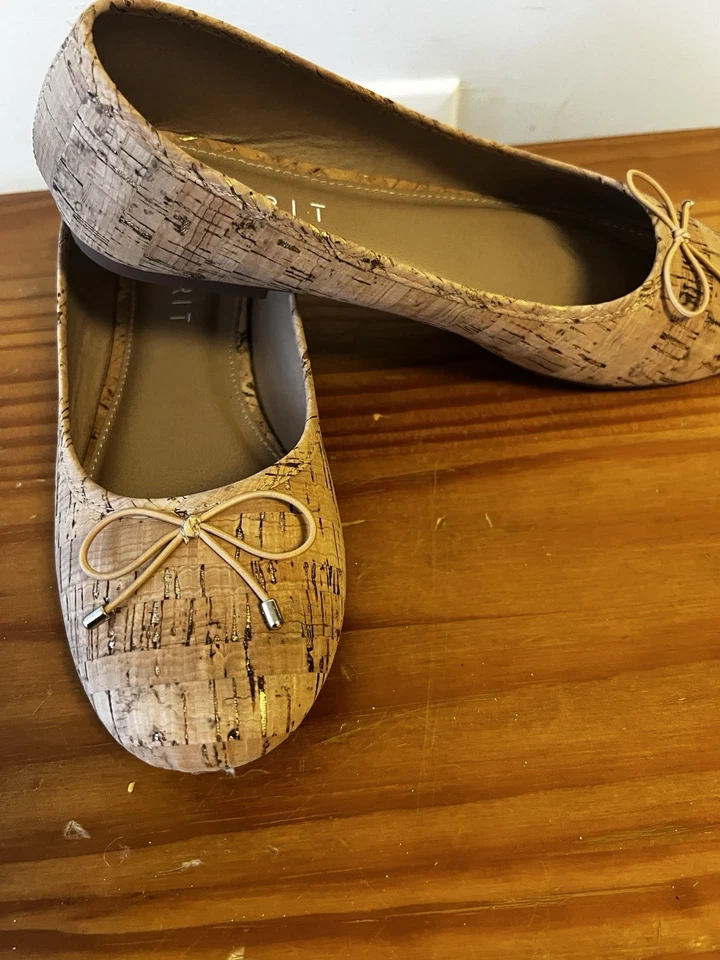 Zapatos planos de ballet de corcho clásicos para mujer Esprit talla 8 nuevos sin etiquetas Foto 2 de 4