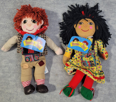 Ragdoll Rosie and Jim Beanie Dolls 10'' tall Vintage 1999 New with Tags