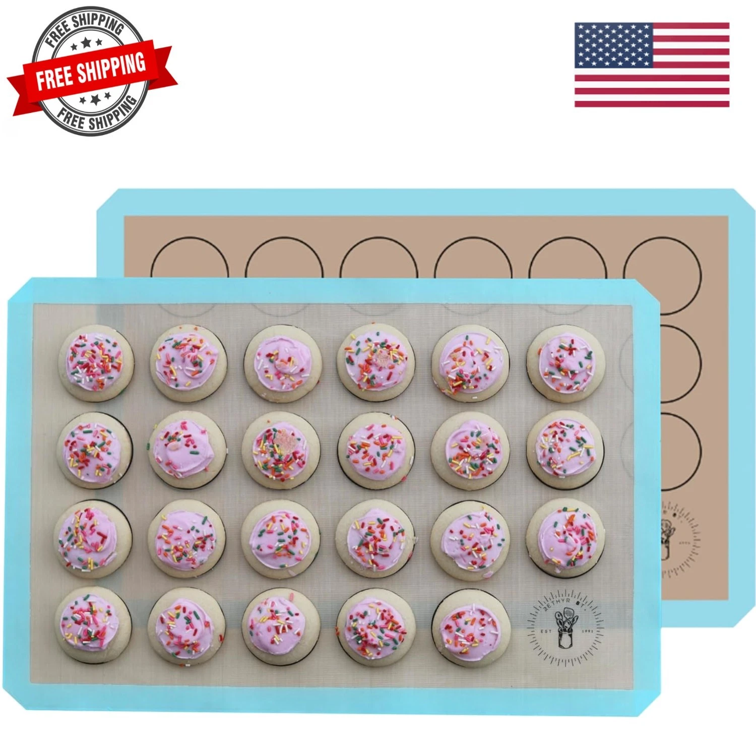 Silicone Baking Mats For Cookies, Full Size Baking Sheet Liners, Pack Of 2, 1...
Opens in a new wind