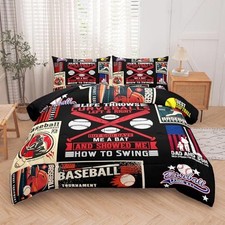 Baseball Bedding Sports Bedding Set for Boys Kids,Size Queen Baseball 5012