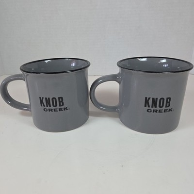 Knob Creek Bourbon Whiskey Coffee Mug Gray Ceramic 8 oz - Set Of 2 Clermont KY