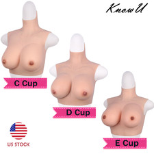 C/D/E Cup Silicone Crossdresser Breast Forms Fake Boobs Bras Enhancer Drag-Queen