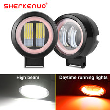 3 Inch Led Work Light Bar Round Spot Driving Fog Pods Halo Drl Offroad 4wd Atv