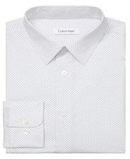 Calvin Klein Men's Steel Plus Regular Fit Dress Shirt - Grey SIZE 17.5 34-35