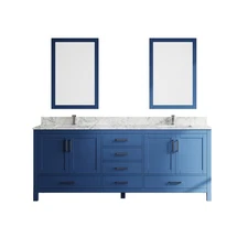 83" Modern Bathroom Vanity with Double Basins Sink, Freestanding Vanity Cabinet