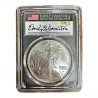 2021 PCGS MS70 Silver Eagle Type 2 First Day Issue Emily Damstra Signed