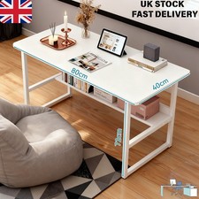 80cm White Home Office Desk Computer Study Table Easy to Assemble Basic UK
