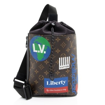 Louis Vuitton Limited Edition Monogram Canvas Logo Story Sling Bag