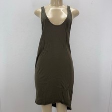 NWT OAK NYC Side Cowl Long Tank Green Olive sz M Cotton USA Made Beach Neutral