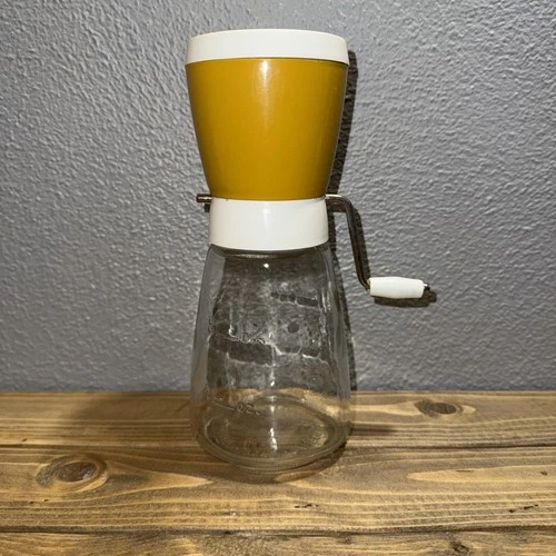 Vintage 1950's 60s Harvest Gold Nut Grinder With Top by Federal Houseware
