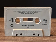 Michael Jackson BAD Cassette Tape ONLY 1987 Epic 80's Pop Music TESTED