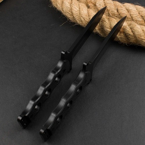 Black Straight Special Ops Knife Tactical Forces Combat Stabbing Military Army - Foto 4 di 16