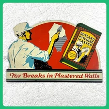 1930s Rutland Plaster Vintage Advertising Sign 14" Cardboard Display Neograph